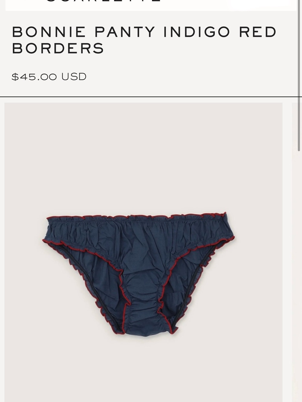 SCARLETTE ATELIERS French Cotton Bonnie Indigo Panty Parisian Panties Underwear - Picture 6 of 9